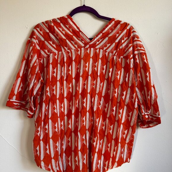 *Rare* Lightweight Cotton Women's Blouse (Red, M) - Picture 4 of 4